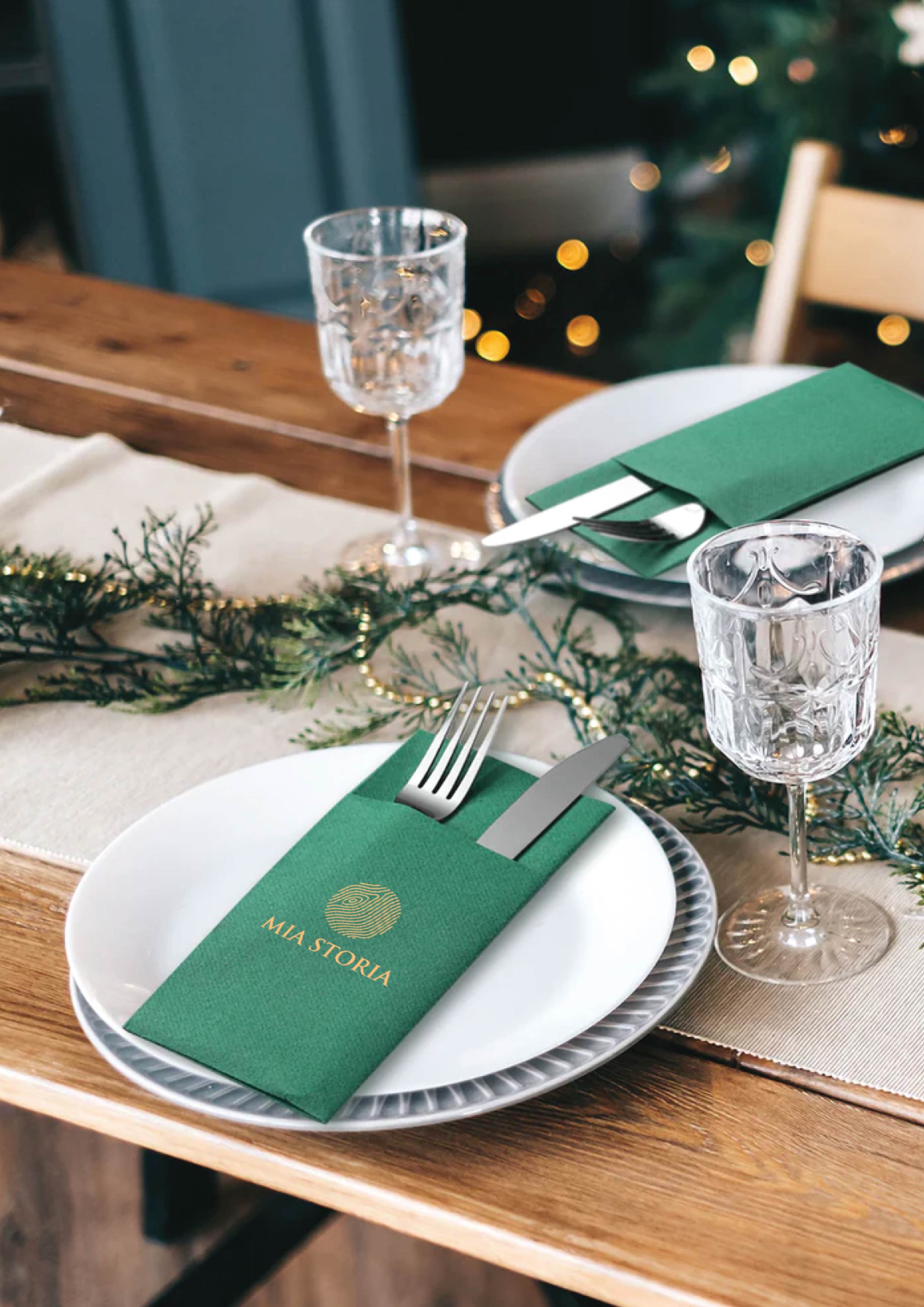 Bedruckte Airlaid-Serviette mit Bestecktasche