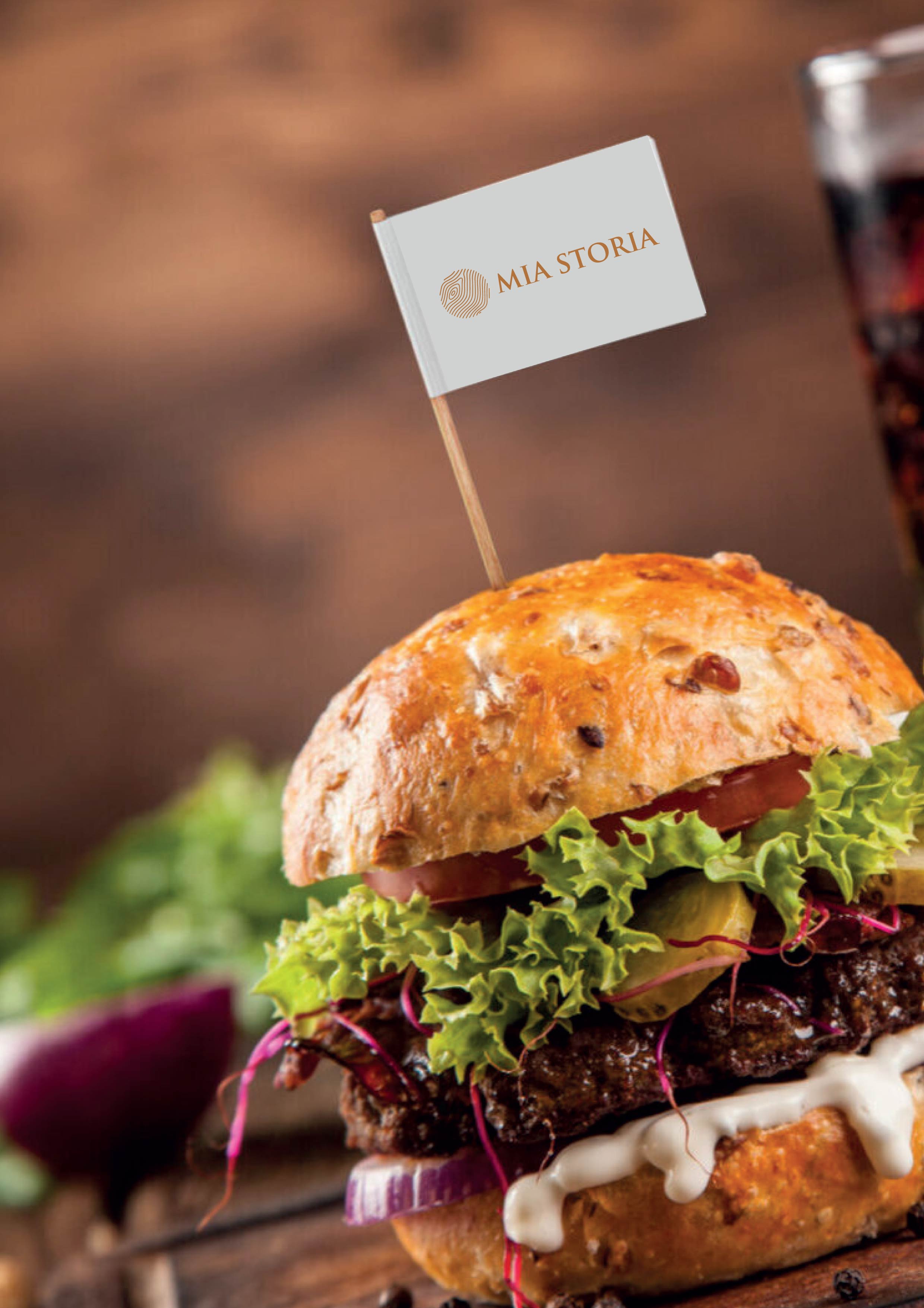 Bedruckter Fähnchen-Zahnstocher im Burger